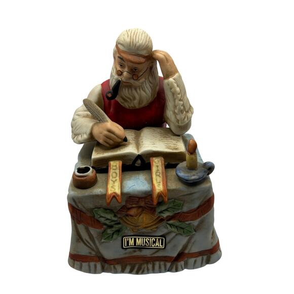 Flambro Other - Vintage Flambro Musical St Nick At Table The Christmas Collection 1984